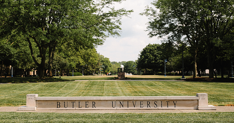 sign outside Butler University